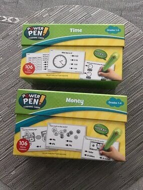 Lot of 2 Teacher Created Resources Learning Cards --Time/Money; Homeschool Math